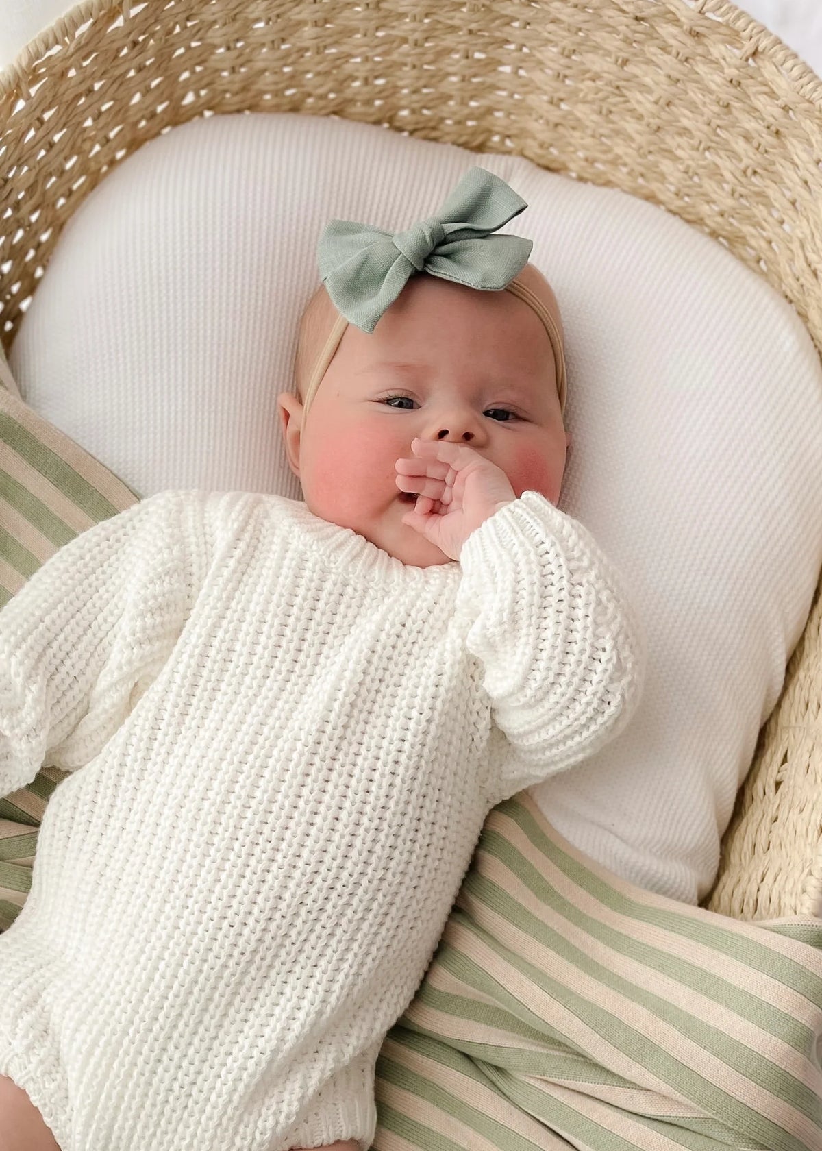 Pop Ya Tot - Linen Baby Bow Headband | Teal