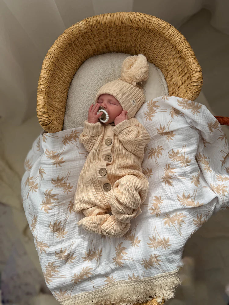 3 Little Crowns - Knitted Romper | Oat