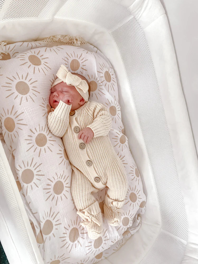 3 Little Crowns - Knitted Romper | Oat