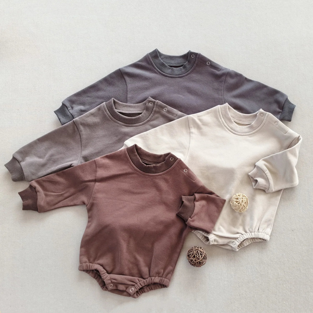 Cotton Long Sleeve Romper | 16 Colours