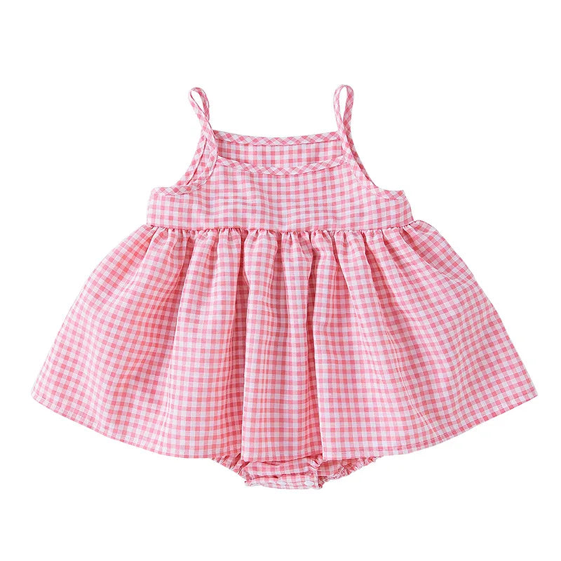 Gingham Skirt Romper | Pink