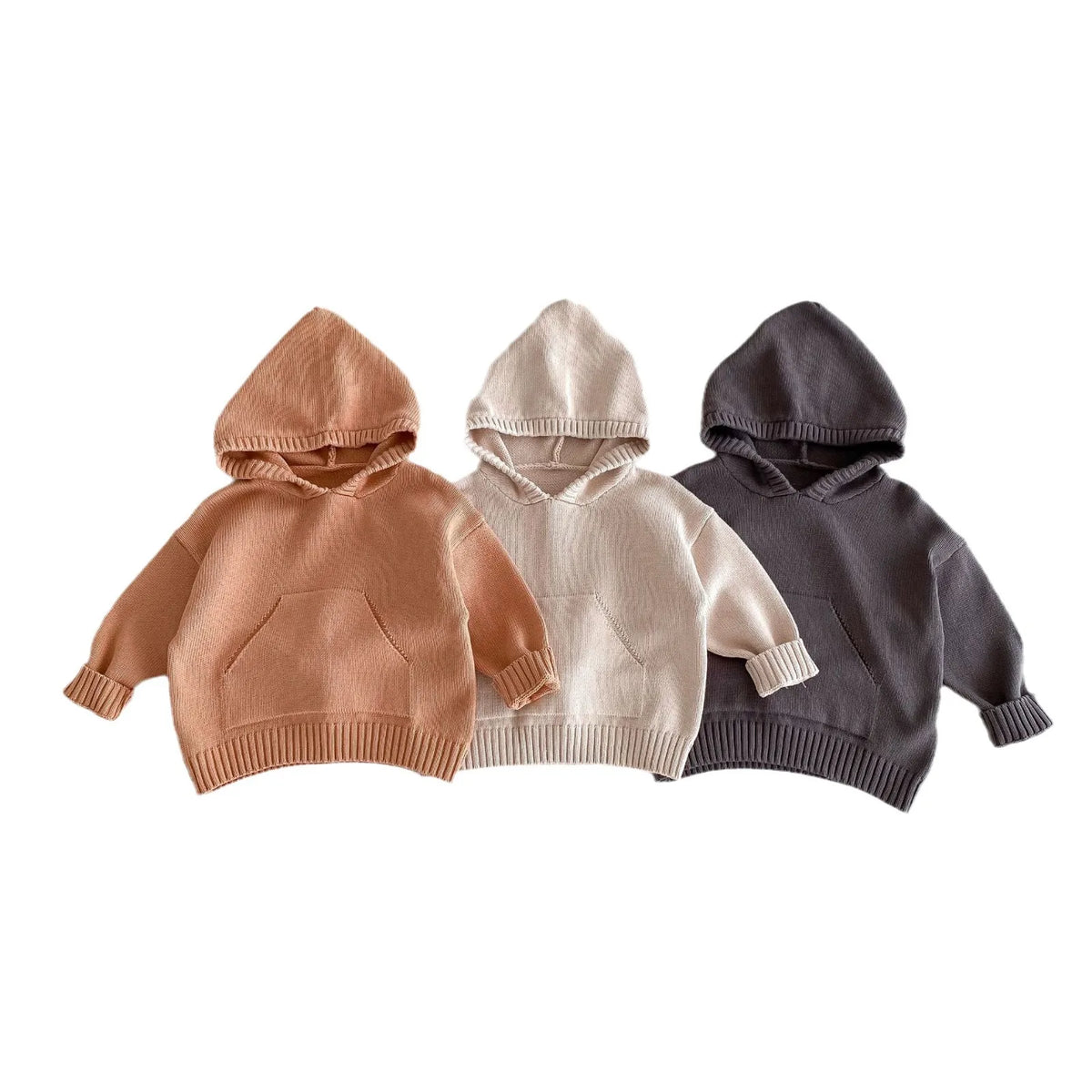 Knit Hooded Jumpers | 3 Colours