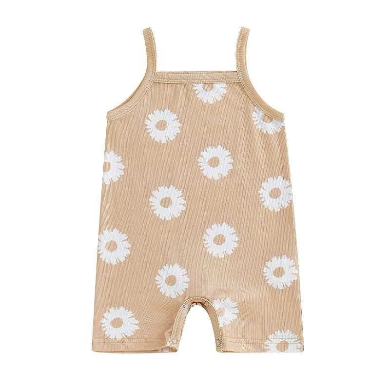 Flower Romper | Tan