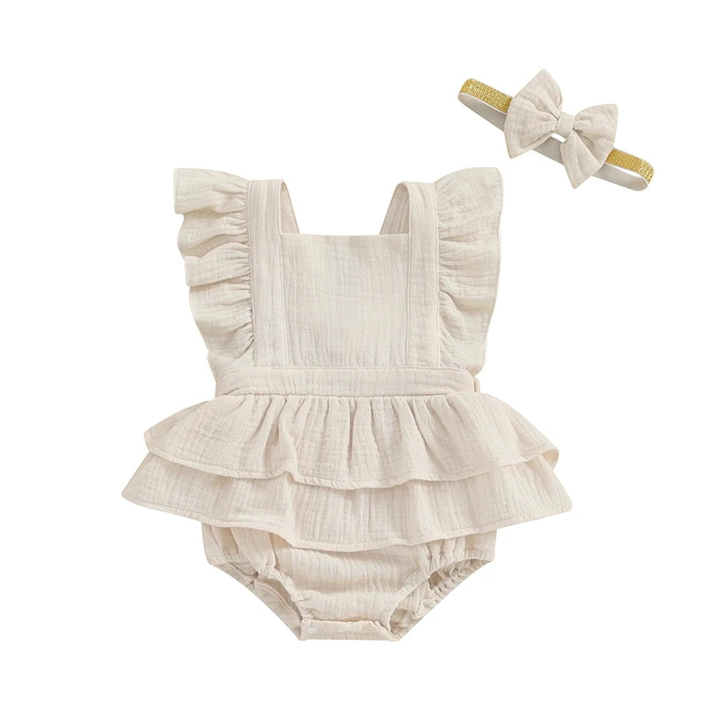Lexia Flutter Romper & Matching Headband | 6 Colours