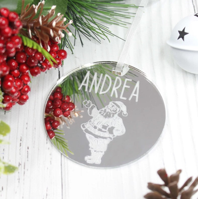 Meridian Etch - Engraved Personalised Christmas Ornament | Santa