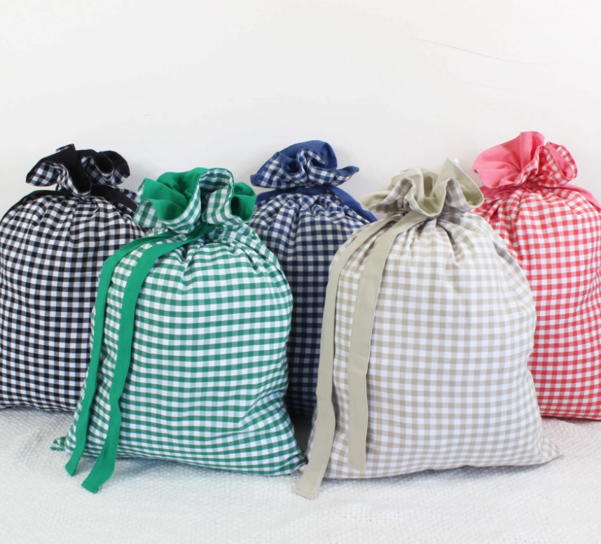Meridian Etch - Personalised Initial Gingham Santa Sack | Various Colours