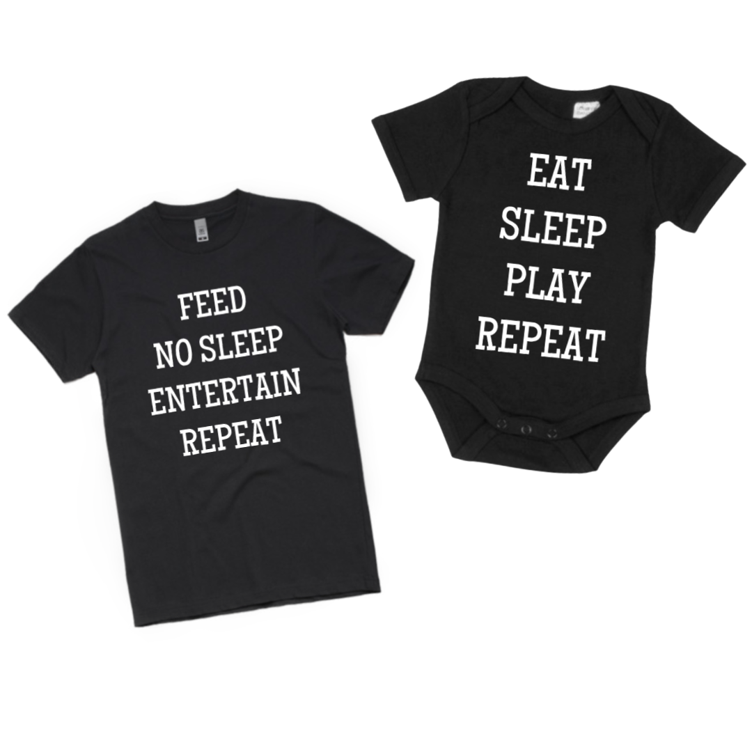 The Dad Squad - Eat Sleep Play Repeat/Feed No Sleep Entertain Repeat Maker Set *CLEARANCE*