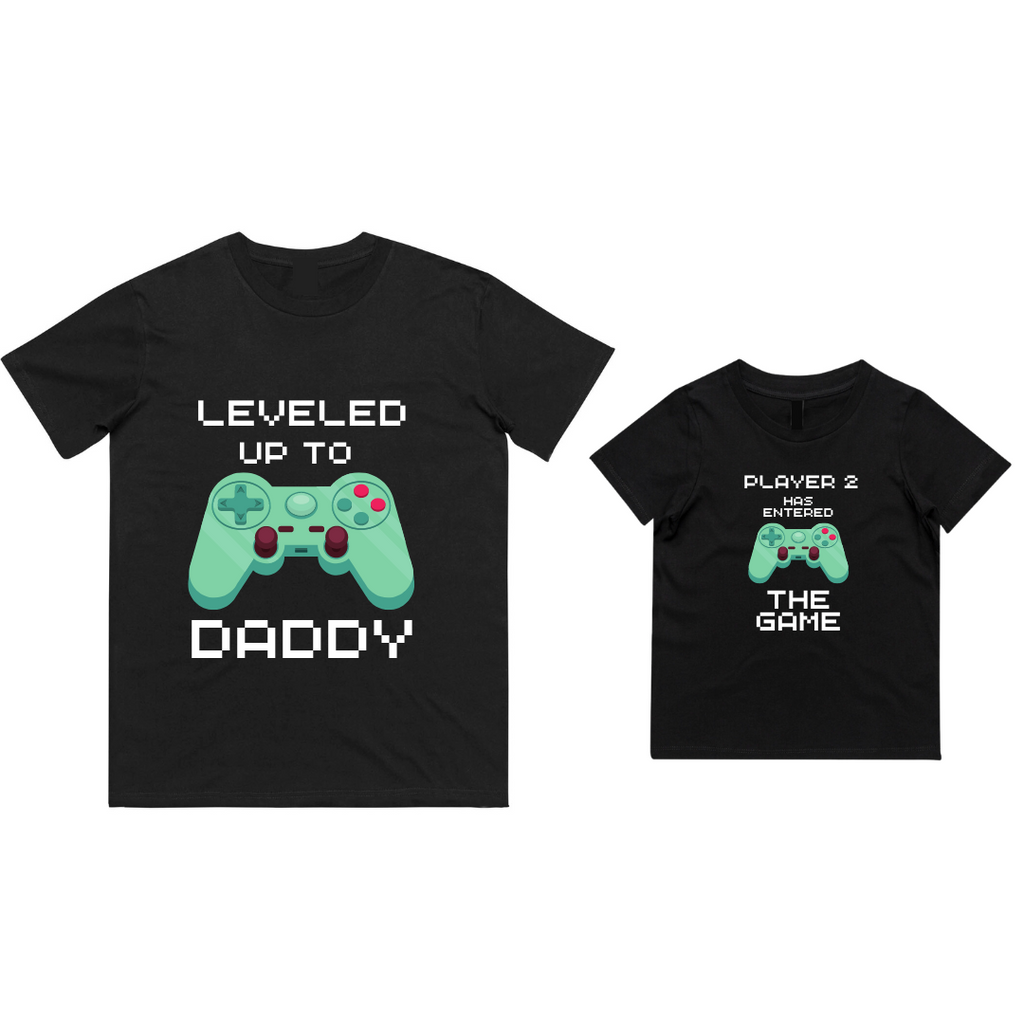 MLW By Design Matching Video Game Dad & Kid Tees Various Colours