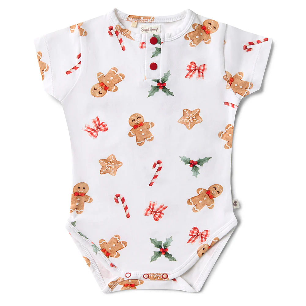 Snuggle Hunny Kids - Gingerbread Short Sleeve Organic Bodysuit
