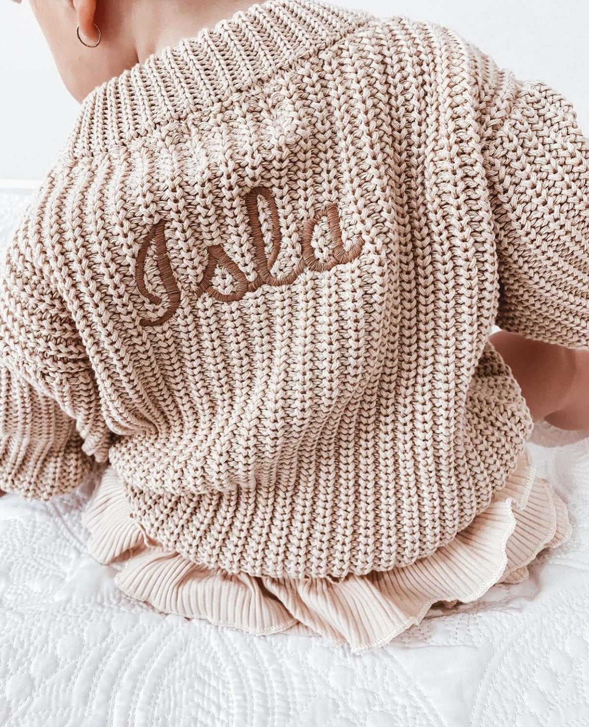 Little Zemi - Personalised Knit Jumper | Sand