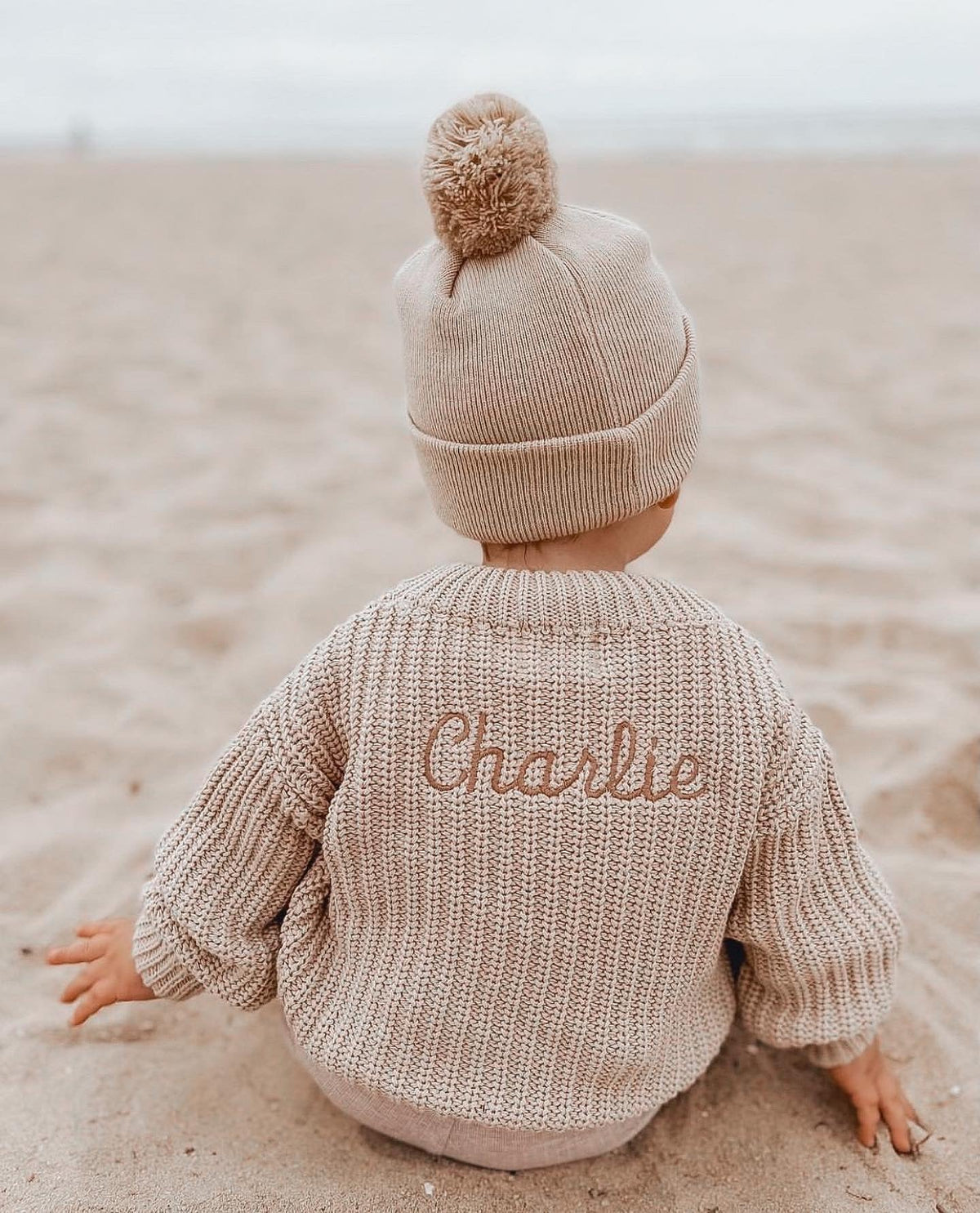 Little Zemi - Personalised Knit Jumper | Sand