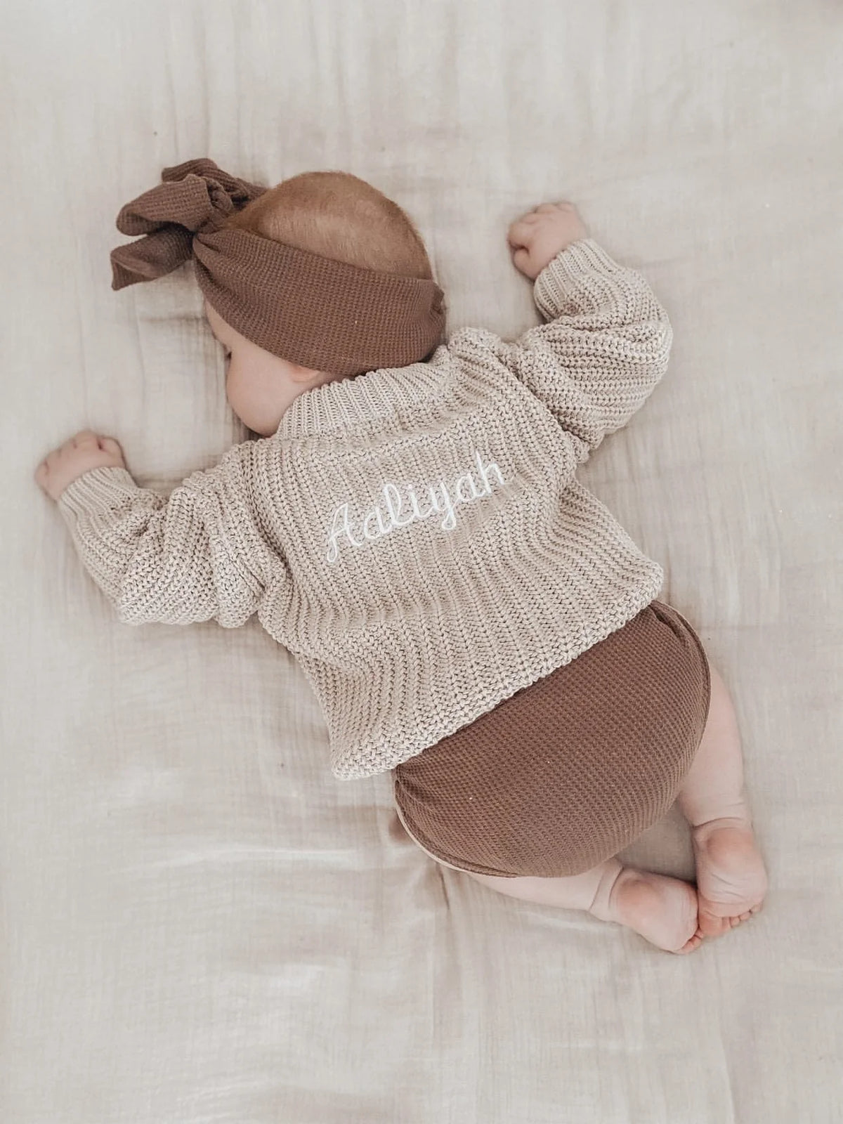 Little Zemi - Personalised Knit Jumper | Sand