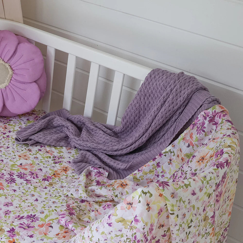 Snuggle Hunny Kids - Diamond Knit Baby Blanket | Lavender