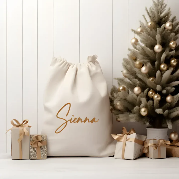 Timber Tinkers - Personalised Linen Santa Sack | Various Colours