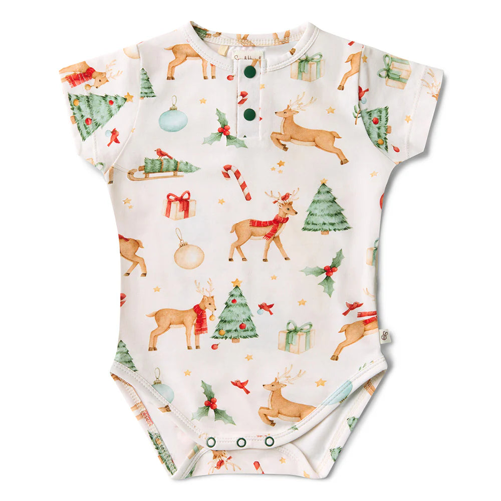 Snuggle Hunny Kids - Prancer & Friends Short Sleeve Organic Bodysuit