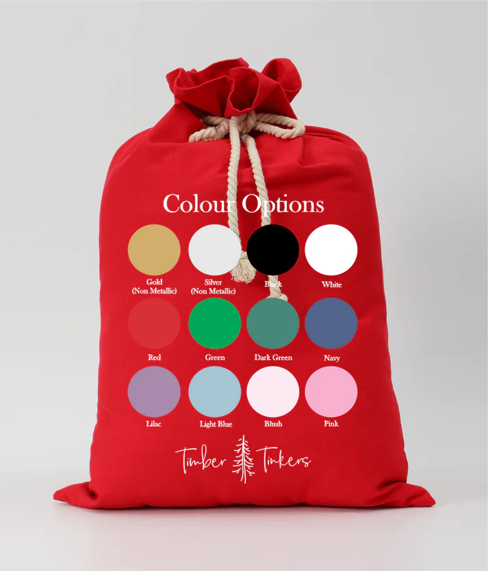 Timber Tinkers - Personalised Canvas Santa Sack | Various Colours