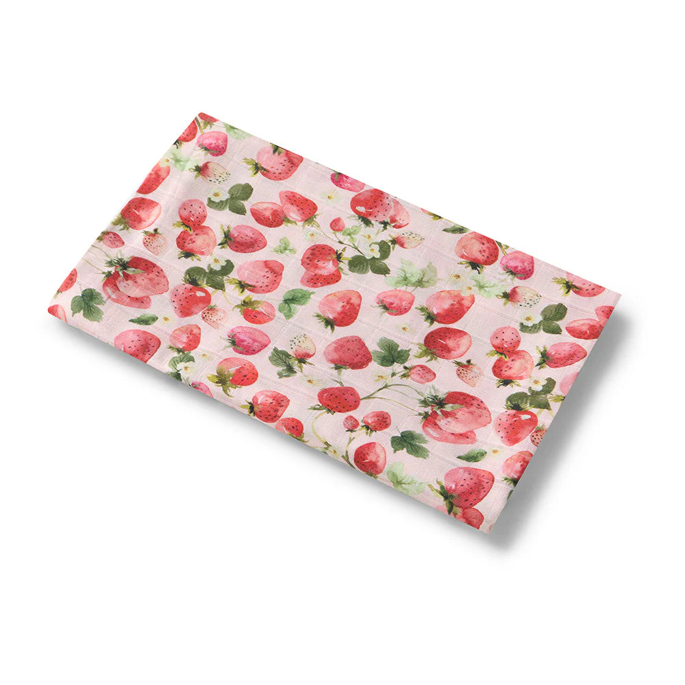 Snuggle Hunny Kids - Organic Muslin Wrap | Strawberry