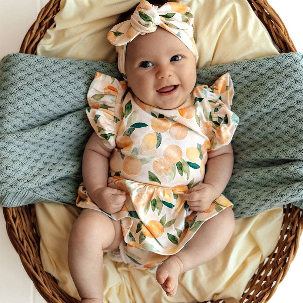 Snuggle Hunny Kids - Organic Dress | Sunny Citrus