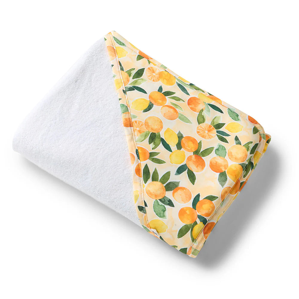 Snuggle Hunny Kids - Organic Hooded Baby Towel | Sunny Citrus
