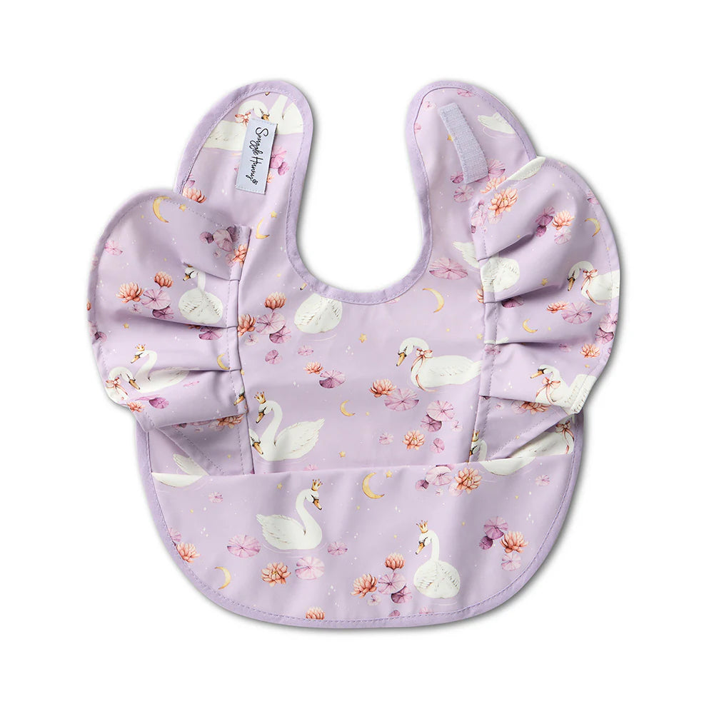 Snuggle Hunny Kids - Waterproof Frill Snuggle Bib | Swan Lake