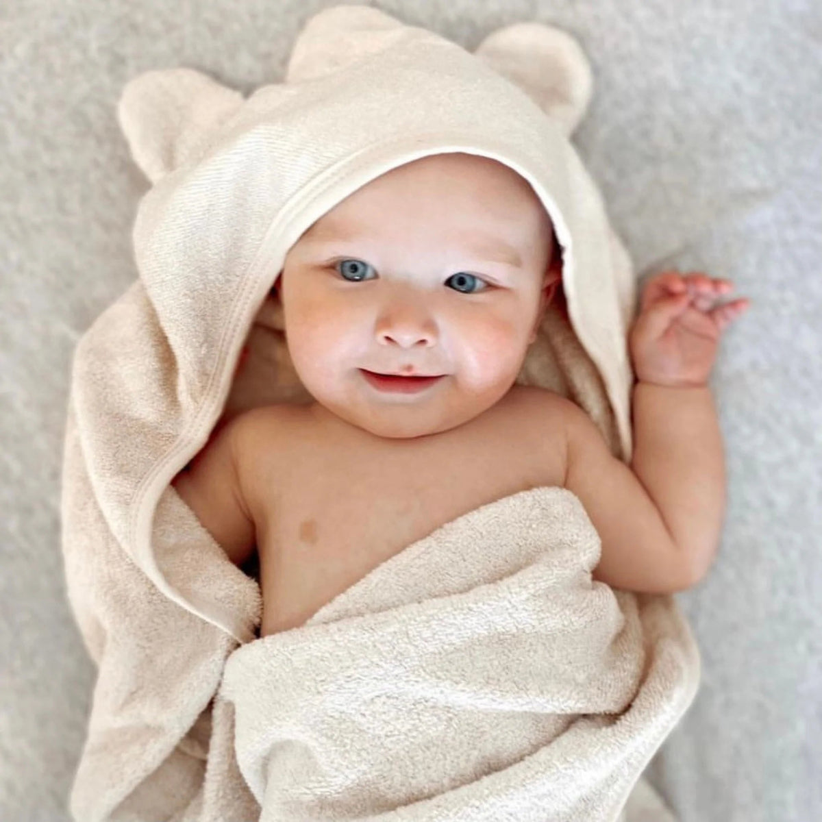 Lilla Hjärtat - Hooded Towel & Wash Cloth Set | Wheat *CLEARANCE*