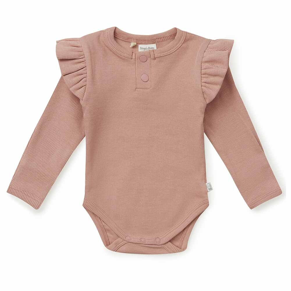 Snuggle Hunny Kids - Long Sleeve Organic Bodysuit | Rose