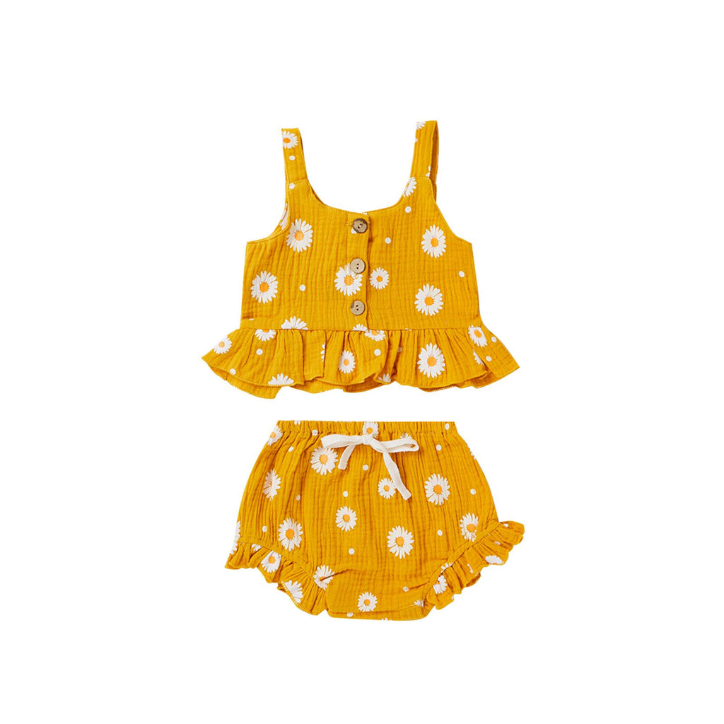 Peplum Daisy Set Mustard My Little Wardrobe