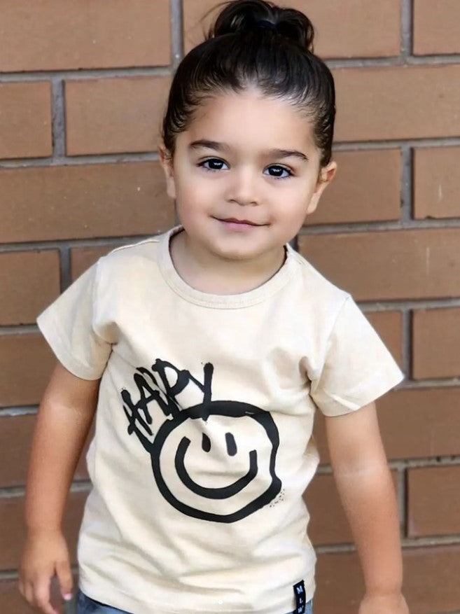 MLW By Design - Happy Graffiti Sand Stonewash Tee