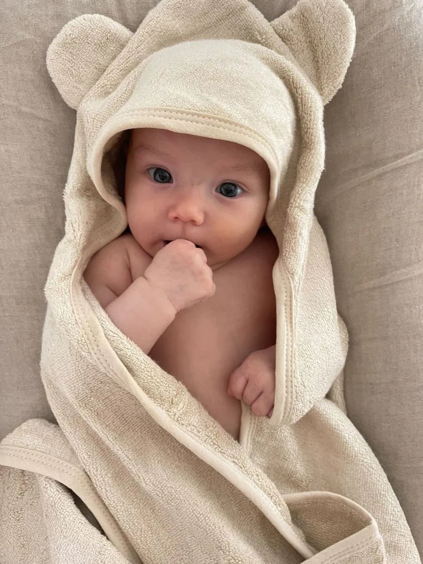 Lilla Hjärtat - Hooded Towel & Wash Cloth Set | Wheat *CLEARANCE*