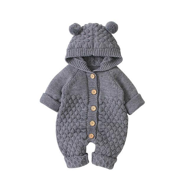 Bear Knit Onesie | Charcoal