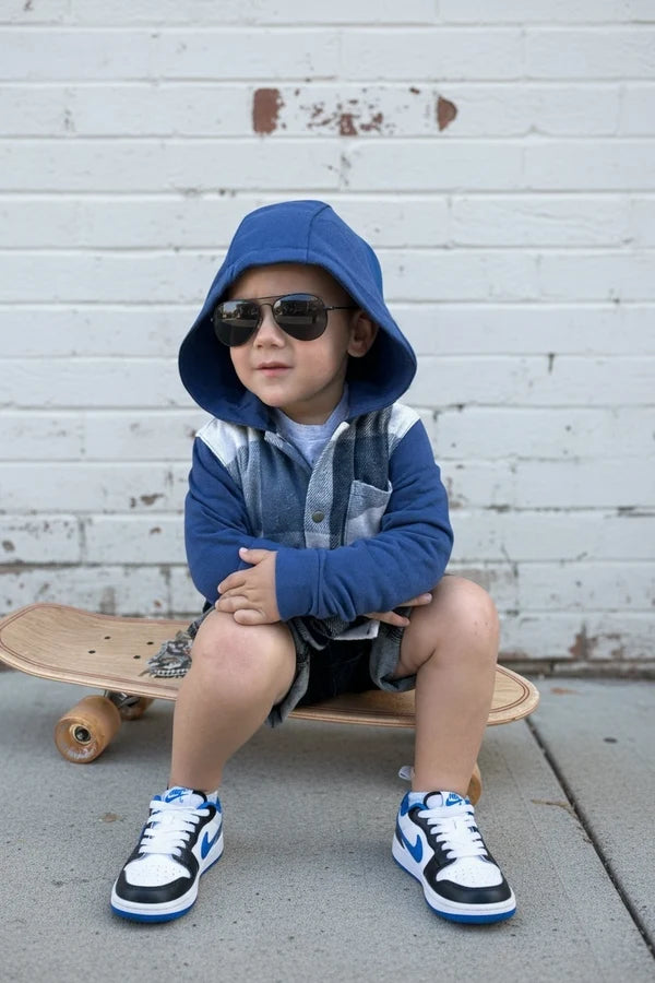 LiL'G & Co. - Checkered Jacket | Blue (runs small-size up)