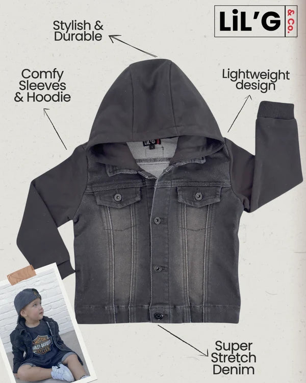 LiL'G & Co. - Custom Personalised Denim Jacket | Black