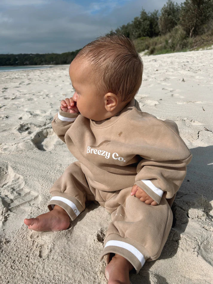 Breezy Co. - Fleece Romper | Latte