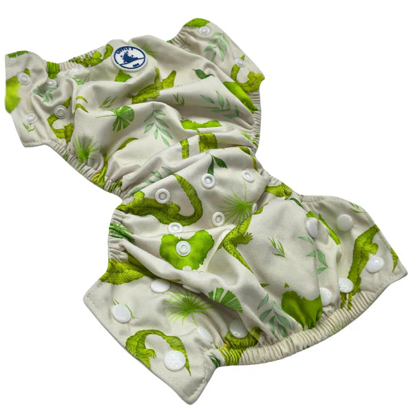 Little E & Co - Reusable Swim Nappy & Mini Wet Bag | Crocodiles
