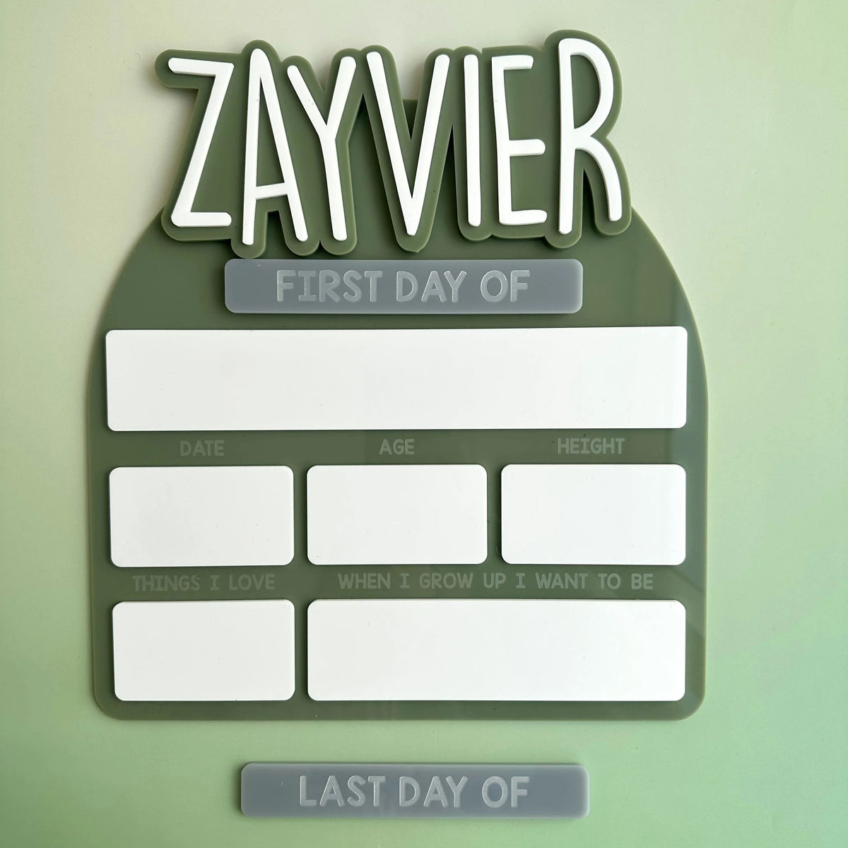 CMC Gold - 3D Acrylic First Day / Last Day Of Board