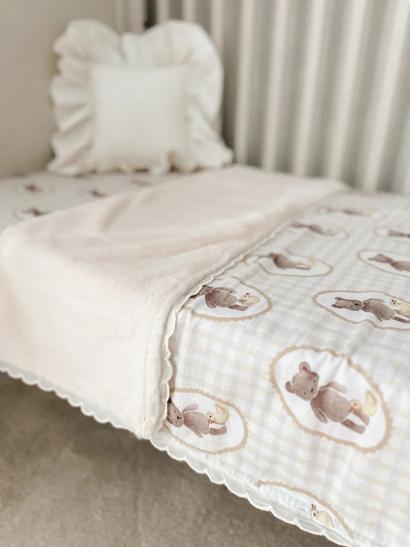 Pop Ya Tot Fur Lined Cot Blanket Ted Duck – My Little Wardrobe