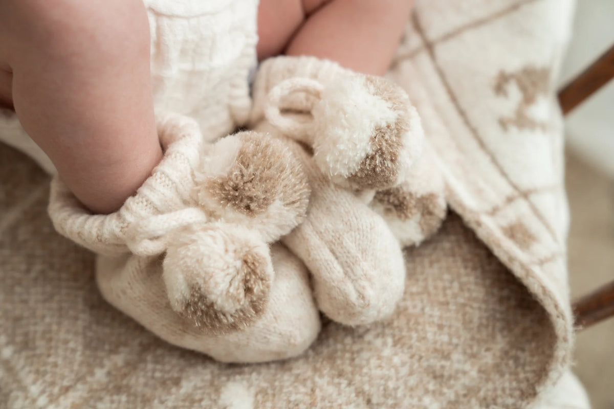 Pop Ya Tot - Pom Pom Booties | Biscuit