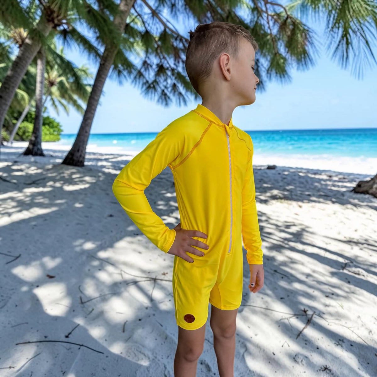 Kicky Swim - One Piece Rashguard Suit | Spotto Yellow