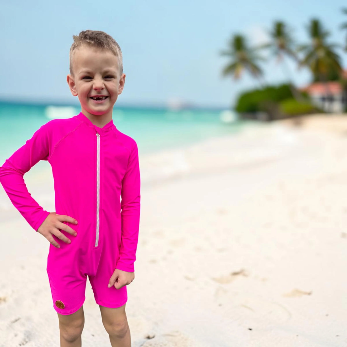 Kicky Swim - One Piece Rashguard Suit | Extreme Pink