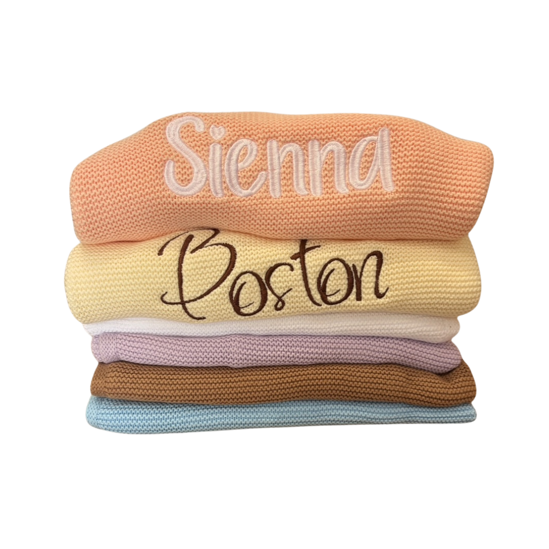 Breezy Co. - Personalised Knitted Blanket | 6 Colours