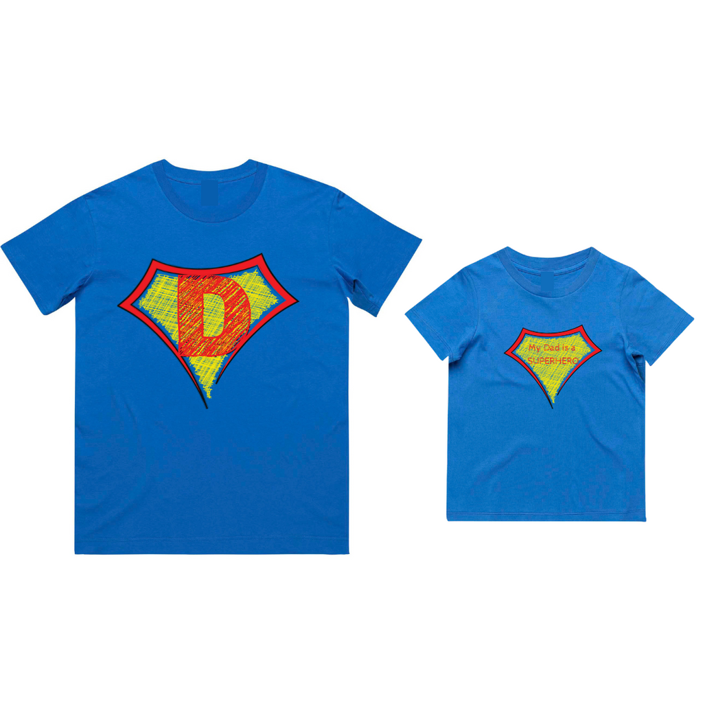 MLW By Design - Matching SUPERDAD Dad Tee and Kid Tee | Various Colour ...
