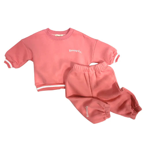 Breezy Co. - Fleece Tracksuit | Rosey Pink