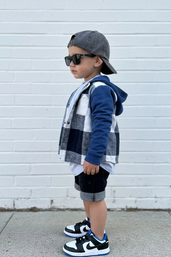 LiL'G & Co. - Checkered Jacket | Blue (runs small-size up)