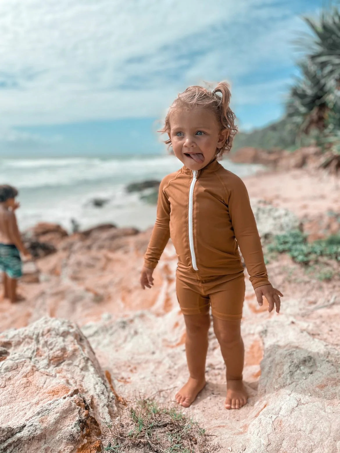 Kicky Swim - One Piece Rashguard Suit | Golden Mustard