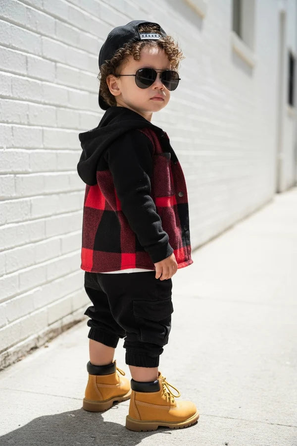 LiL'G & Co. - Checkered Jacket | Red (runs small-size up)
