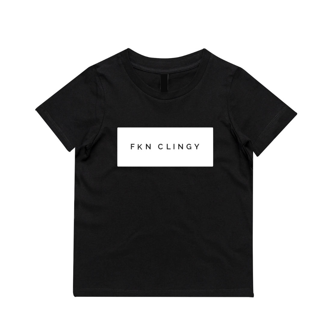 MLW By Design - FKN CLINGY™ Black Tee - White Print (CLEARANCE)