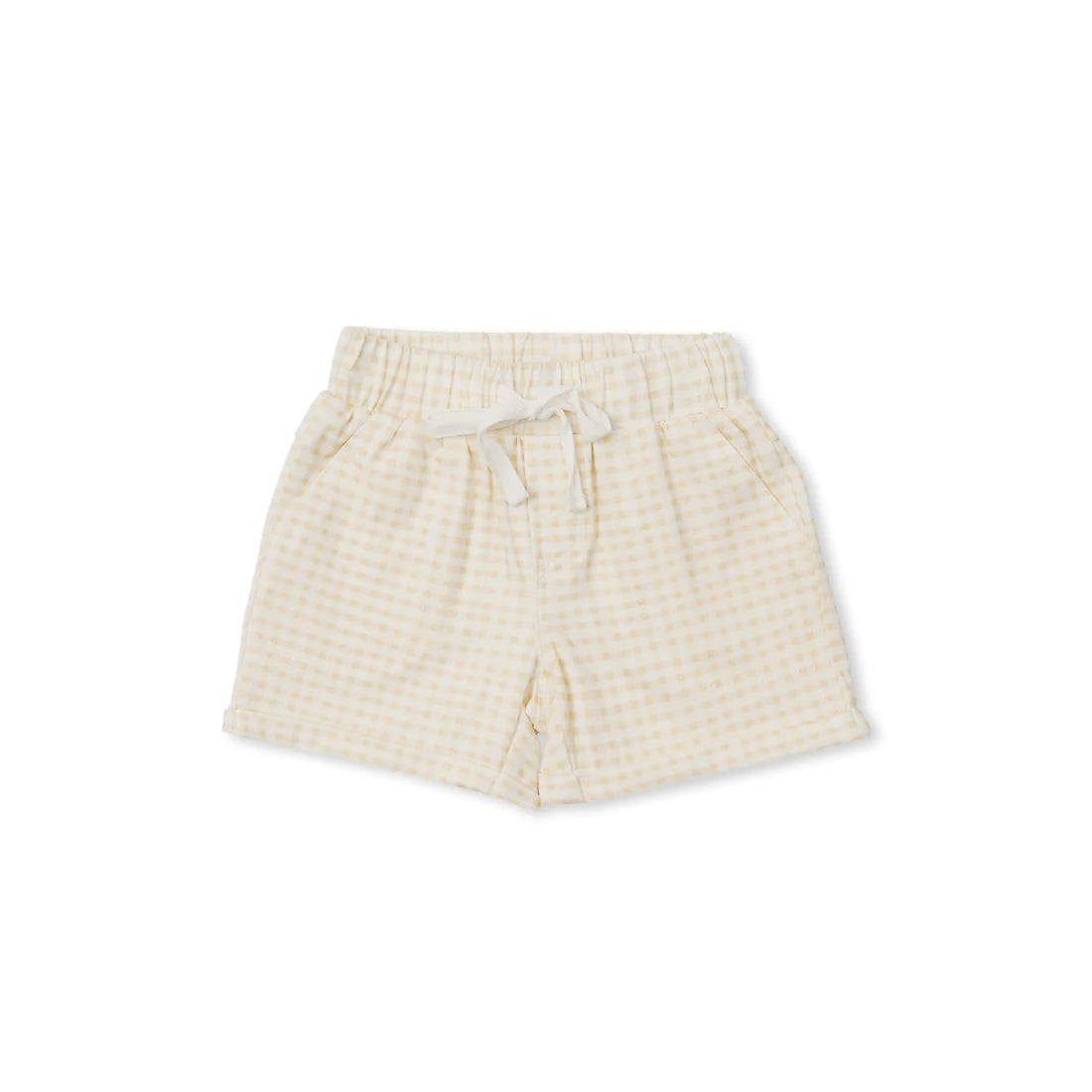 Indigo & Lellow - Cary Pocket Shorts | Beige Gingham