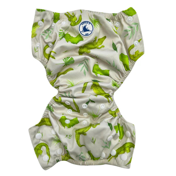 Little E & Co - Reusable Swim Nappy & Mini Wet Bag | Crocodiles