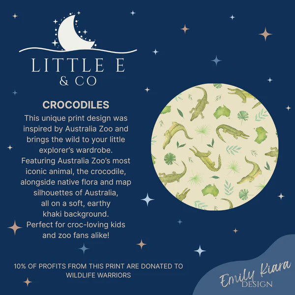 Little E & Co - Reversible Swim Hat | Crocodiles