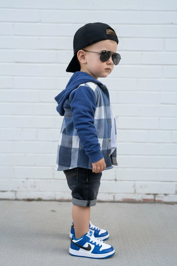 LiL'G & Co. - Checkered Jacket | Blue (runs small-size up)